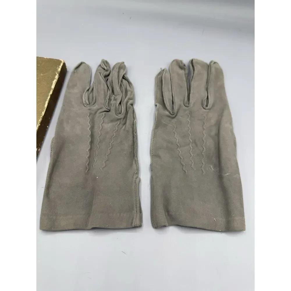 Fownes Women’s Suede Gloves Mocha Brown Size 8.5 Vintage Dress Gloves USA